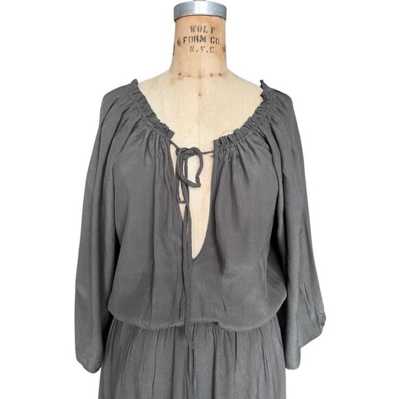 Dance & Marvel Gray Boho Style loose Long Sleeve Maxi Dress Size S - Picture 2 of 6